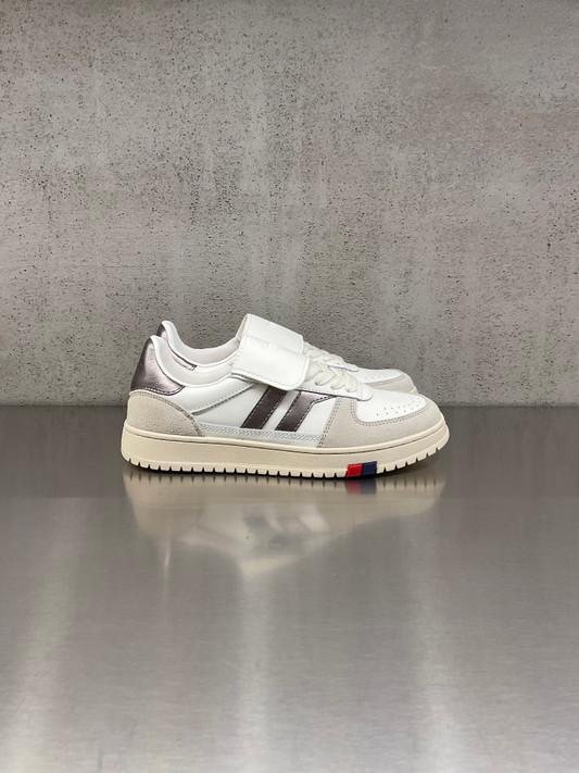 PRO-KEDS 1949 -Sneakers donna Field King in pelle bianca e bronzo