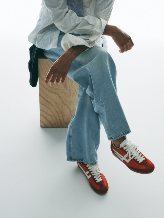 PRO-KEDS 1949 - Sneakers uomo Racer 77 in nylon e suede rossa e bianca