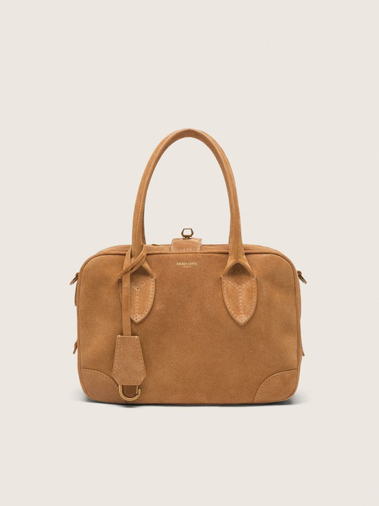 Golden Goose - Vita Bag in suede color cammello e dettagli oro