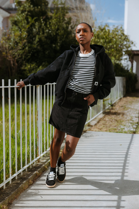 Carhartt - T-shirt W' S/S Ezra ezra stripe black / wax