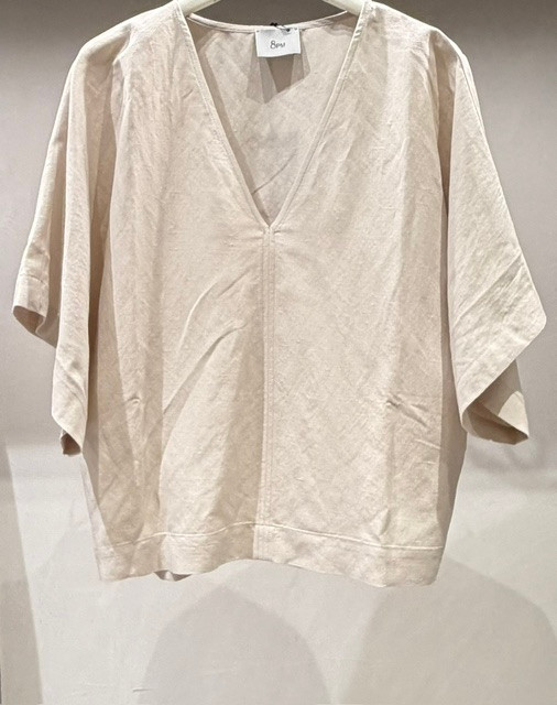 8PM - Blusa New Dehli in viscosa e lino naturale