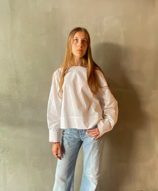 8PM - Camicia Stoccolma in popeline di cotone bianco