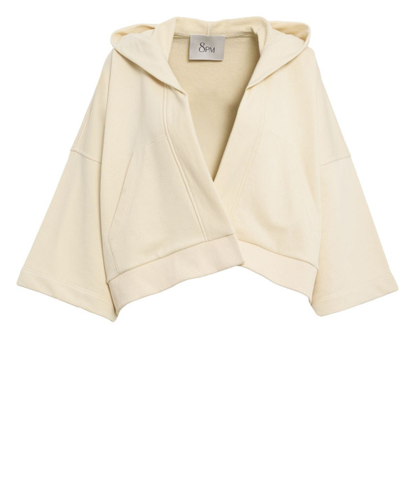 8pm - Cardigan Tokyo a kimono in felpa di cotone  meringa