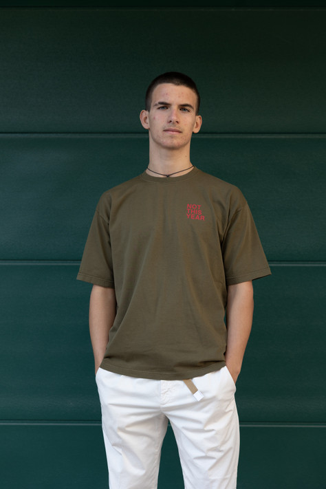 Aspesi - T-shirt uomo in jersey di cotone con stampa - Not This Year-