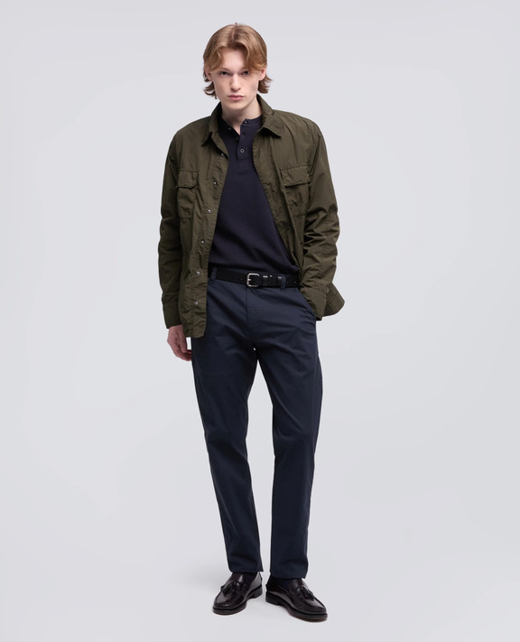 Aspesi - Pantalone chino uomo  in popeline cotone-nylon blu navy