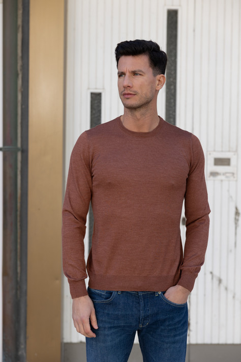 Gran Sasso - Maglia a maniche lunghe girocollo rame