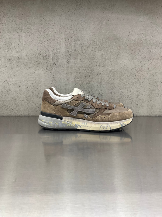 Premiata - Sneakers Mick in pelle e tessuto tecnico tortora e grigio