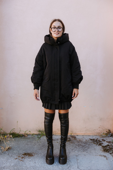 Duno - Parka oversize in microfibra con cappuccio
