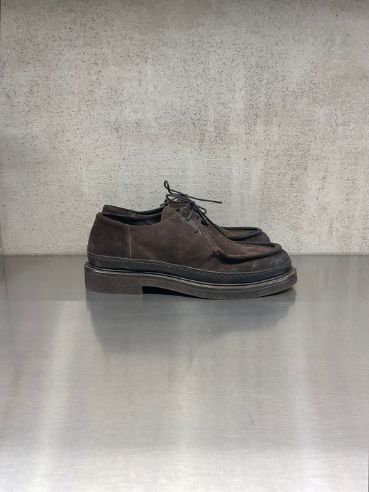 Pawelk's - Scarpa stringata ingegnere in camoscio spazzolato vintage