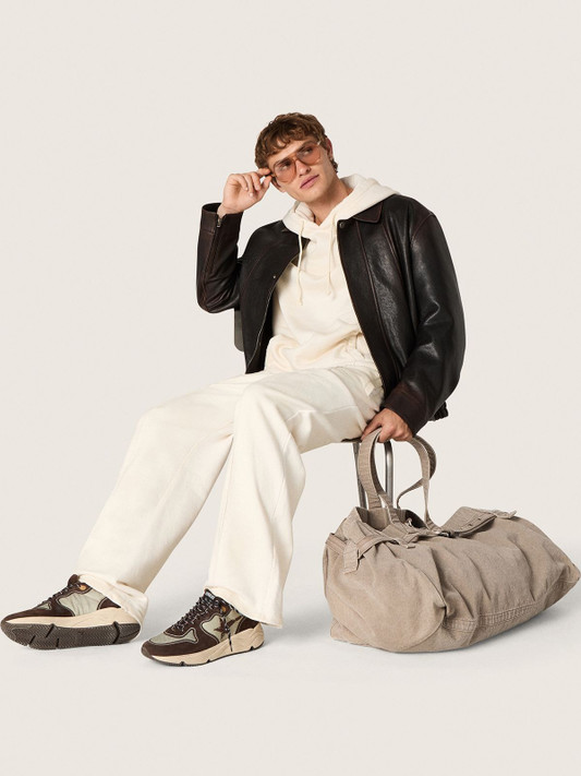 Golden Goose - Felpa con cappuccio Unisex Star in cotone bianco con logo stampato