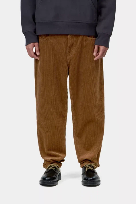 Carhartt - Pantalone Newel cinque tasche in velluto WIP H Brown Rinsed