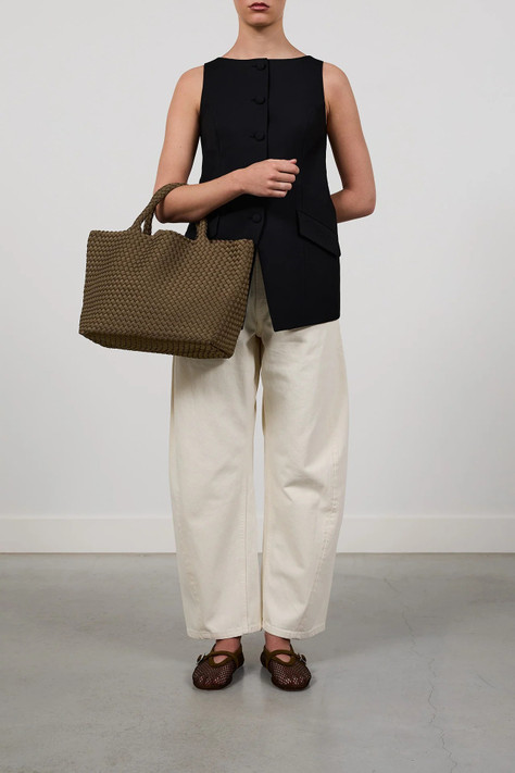 Marrea - Borsa tessuta a mano in neoprene Medium Coco fresco