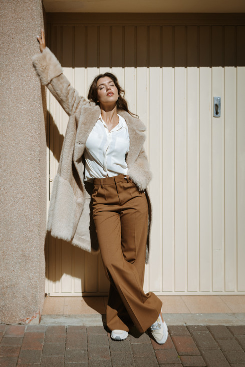 Philosophy di Lorenzo Serafini - Pantalone in tropical wool caramello