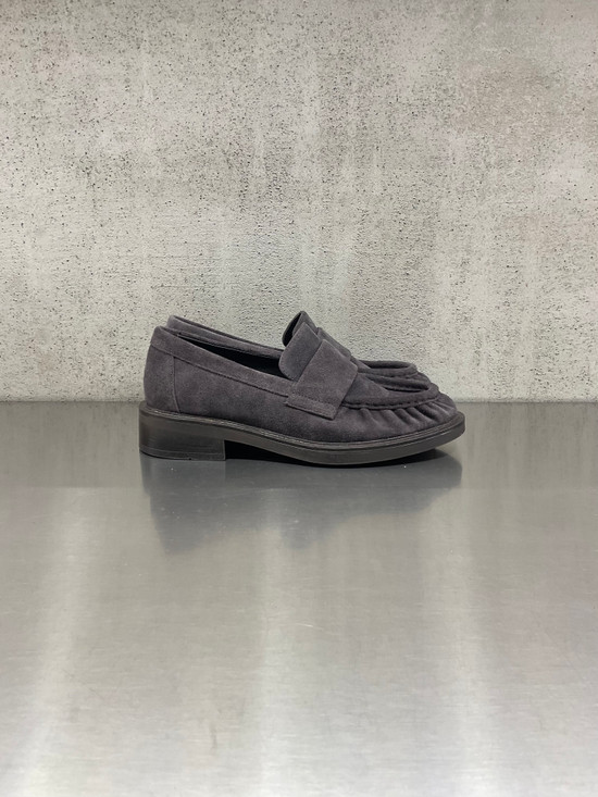 Strategia - Mocassino in pelle scamosciata antracite scuro