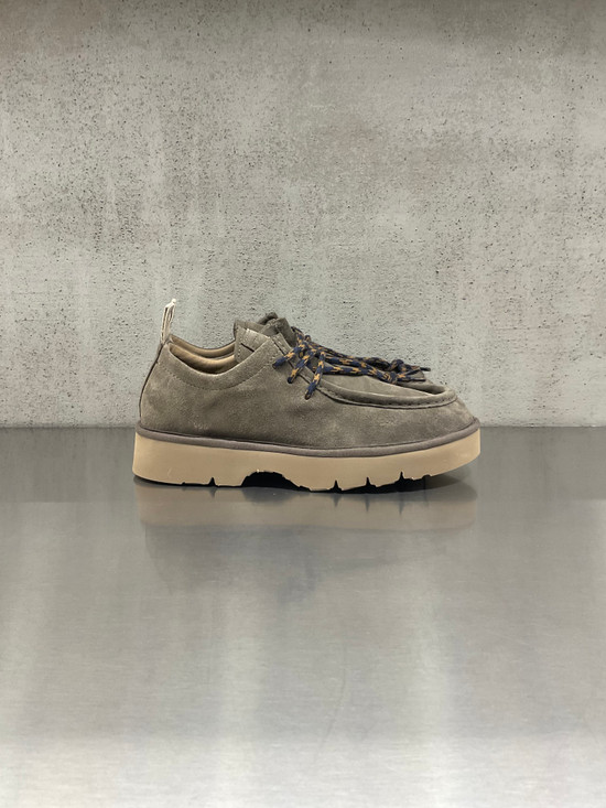 Panchic - Scarpa creeper allacciata in pelle scamosciata stone