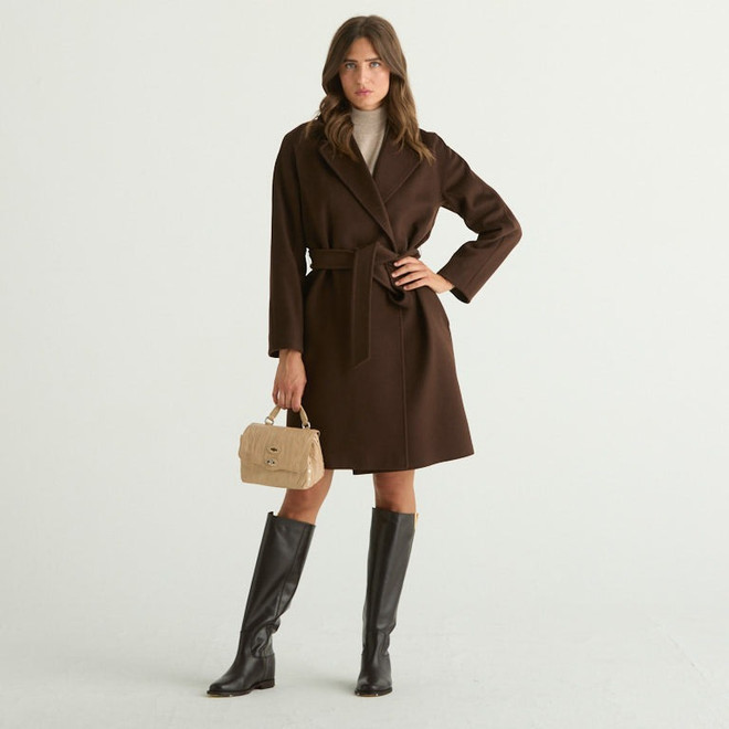 Max Mara Weekend - Cappotto corte in lana cioccolato