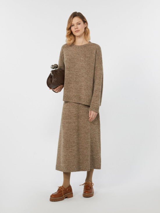 Max Mara Weekend - Maglia Sibarige girocollo in filato di lana nocciola