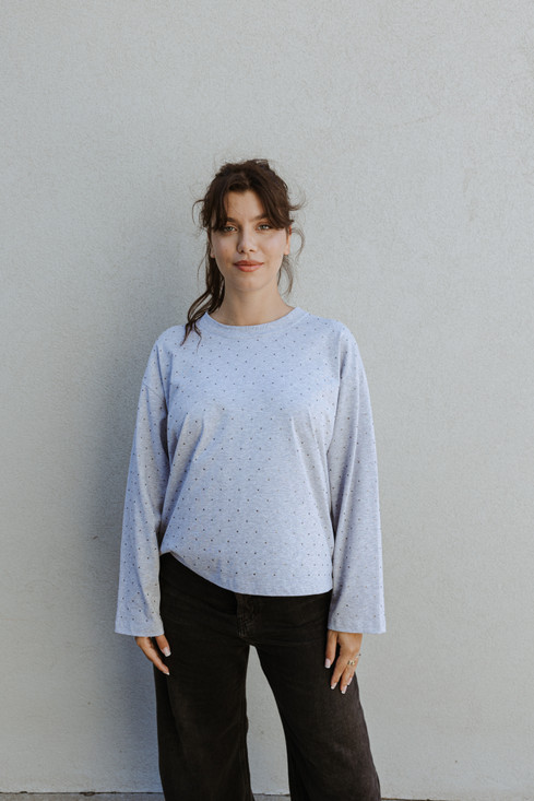 8PM - T shirt Raina a manica lunga grigia