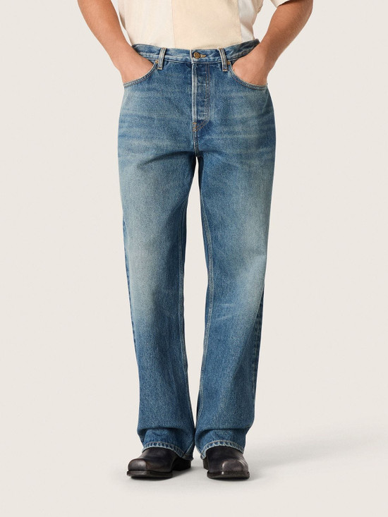 Golden Goose - Jeans loose Skate dal lavaggio medio di colore blu