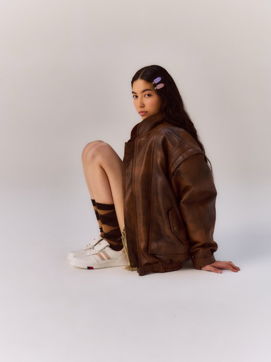 PRO-KEDS 1949 -Sneakers donna Field King in pelle bianca e rosa cipria