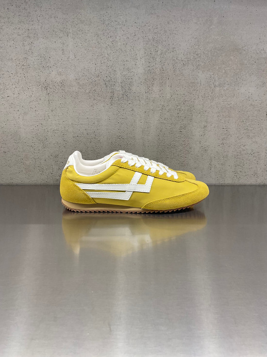 PRO-KEDS 1949 - Sneakers uomo Racer 77 in nylon e suede gialla e bianca