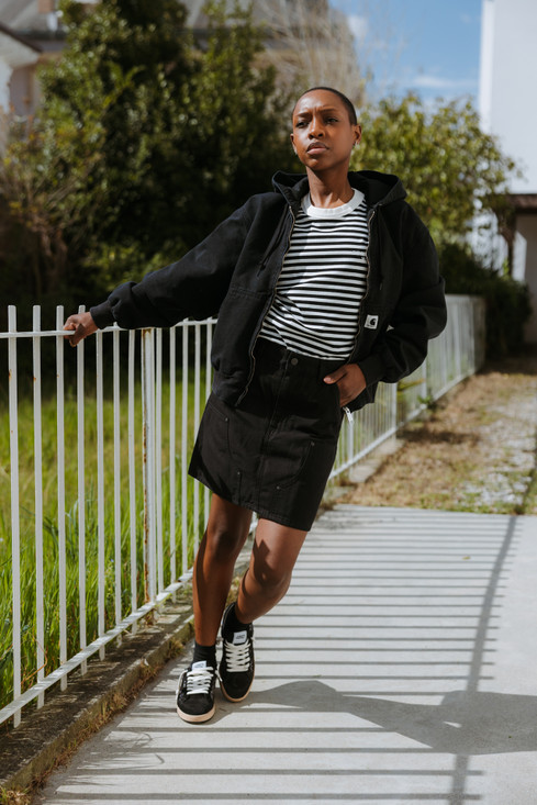 Carhartt - Gonna W' Maeve double knee skirt black, stone washed