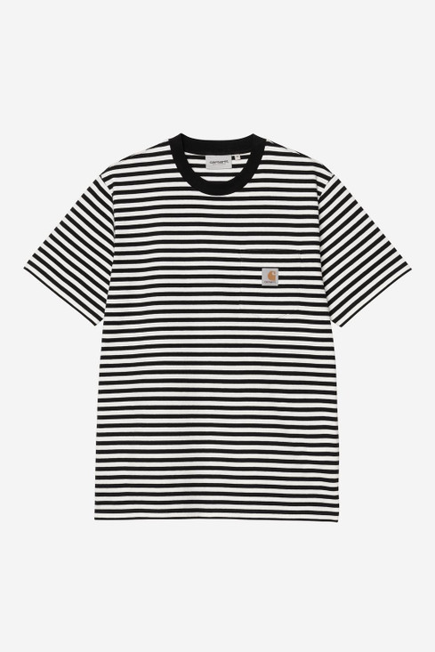 Carhartt - S/S Ezra Pocket t-shirt ezra stripe, black / wax