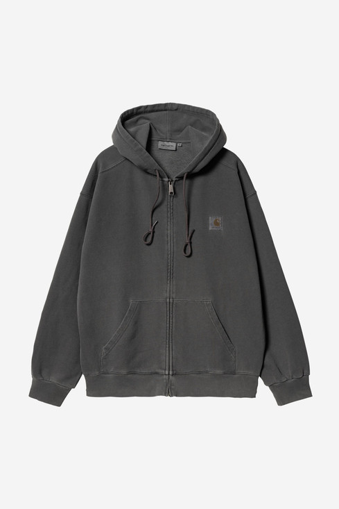 Carhartt - Felpa Hooded Nelson Jacket Black Garment dyed