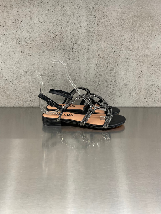 Bibi Lou - Sandalo basso con strass nero