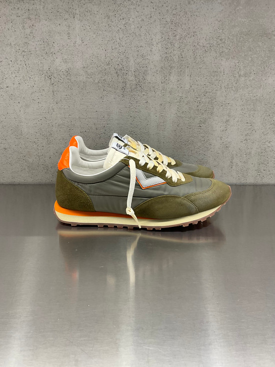 4B12 - Sneakers  VINTAGE - 12009 in tessuto tecnico e pelle scamosciata verde militare