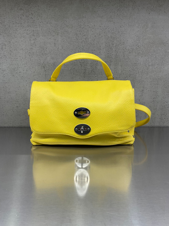 Zanellato - Borsa Postina® small in pelle martellata con doppia tracolla Yellow Procida