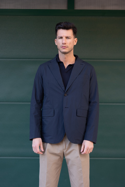 Aspesi - Blazer uomo in nylon stretch navy
