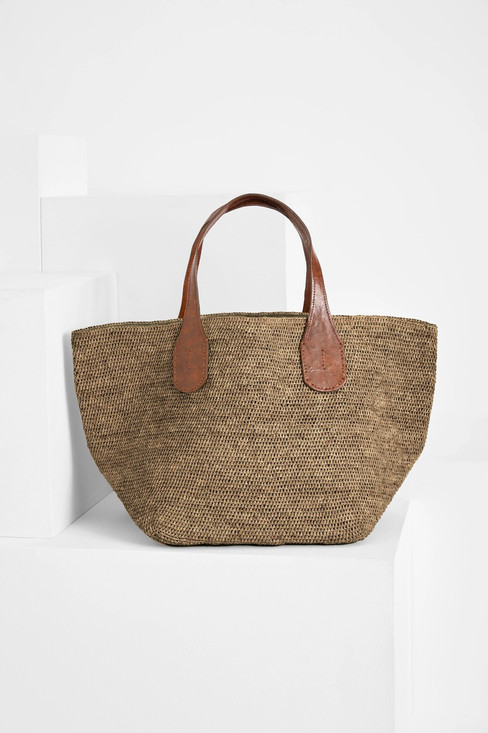 Ibeliv - Borsa Tokyo II in rafia dark tea