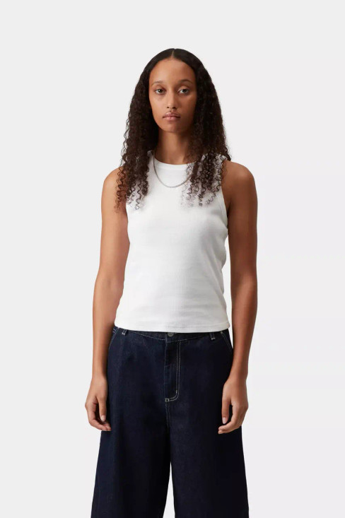 Carhartt - Canotta Philips A-Shirt in cotone a coste bianca