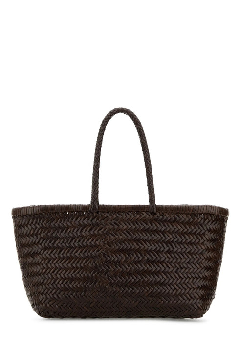 Dragon - Borsa Bamboo Triple Jump Big in pelle intrecciata moro