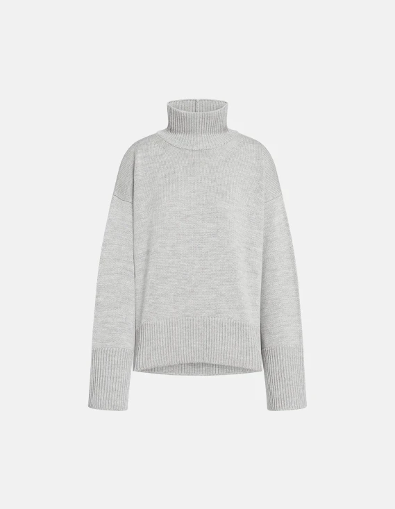 Dondup - Maglia dolcevita over in lana color ghiaccio
