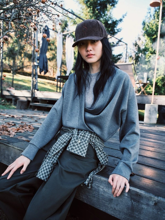 8PM - Cardigan Exeter in scuba grigio