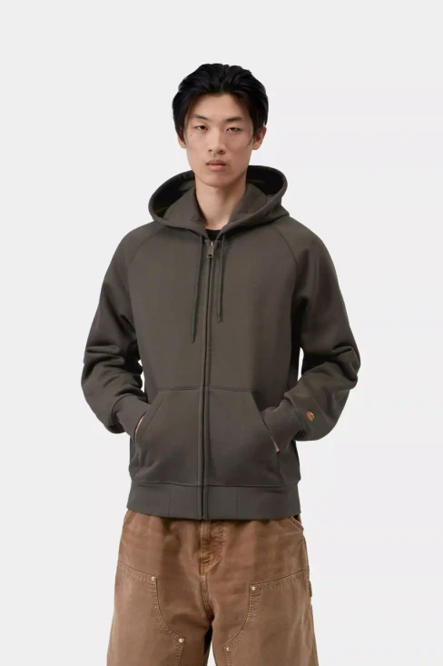 Carhartt -  Hooded Chase Jacket shungite  gold