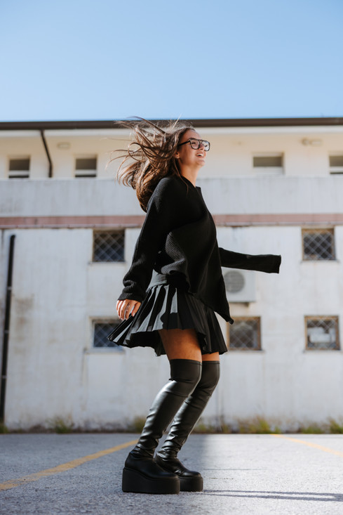 VIC MATIÉ - Stivale Davidson in pelle sintetica stretch nero