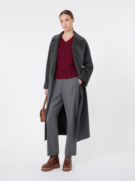 Max Mara Weekend -  Pantalone in flanella di lana stretch - GRIGIO MEDIO
