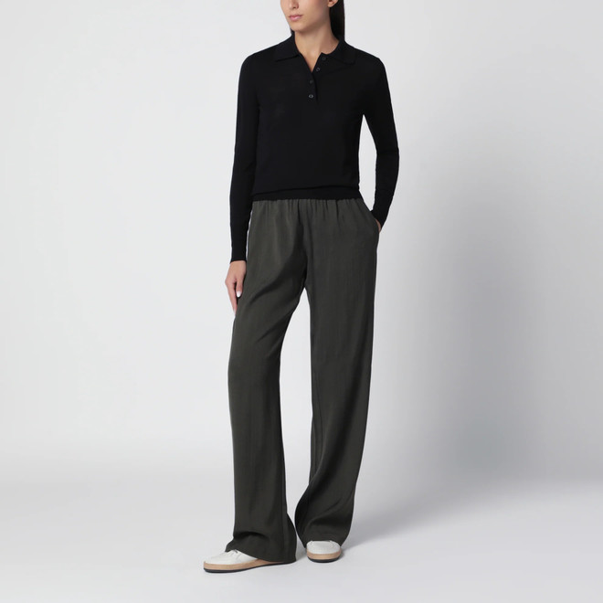 Golden Goose - Polo da donna in lana merino di colore nera