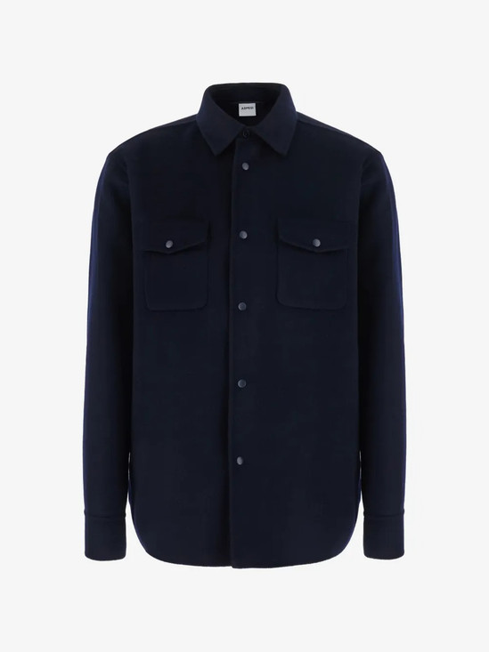 Aspesi - Giacca Camicia -13-  in lana double blu