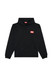 Diesel - Felpa S-Nlabel-L1 con cappuccio nera e logo patch rosso