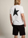 Golden Goose - T-shirt bianca Collezione Star con logo e stella nera a contrasto