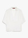 Max Mara Studio - T-shirt polo Bronzo in garza ramié bianca