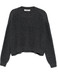 Philosophy di Lorenzo Serafini - Maglioncino crop in misto lana con ricamo grigio antracite