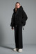 Duno - Piumino corto oversize in lana con cappuccio in raso tecnico nero