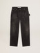 Golden Goose - Jeans da donna in cotone di colore nero con effetto distressed con patch frontali