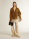Golden Goose - Giacca da donna in suede color tabacco con frange