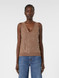 Max Mara Weekend - Top Acaici in maglia con paillette marron glacè